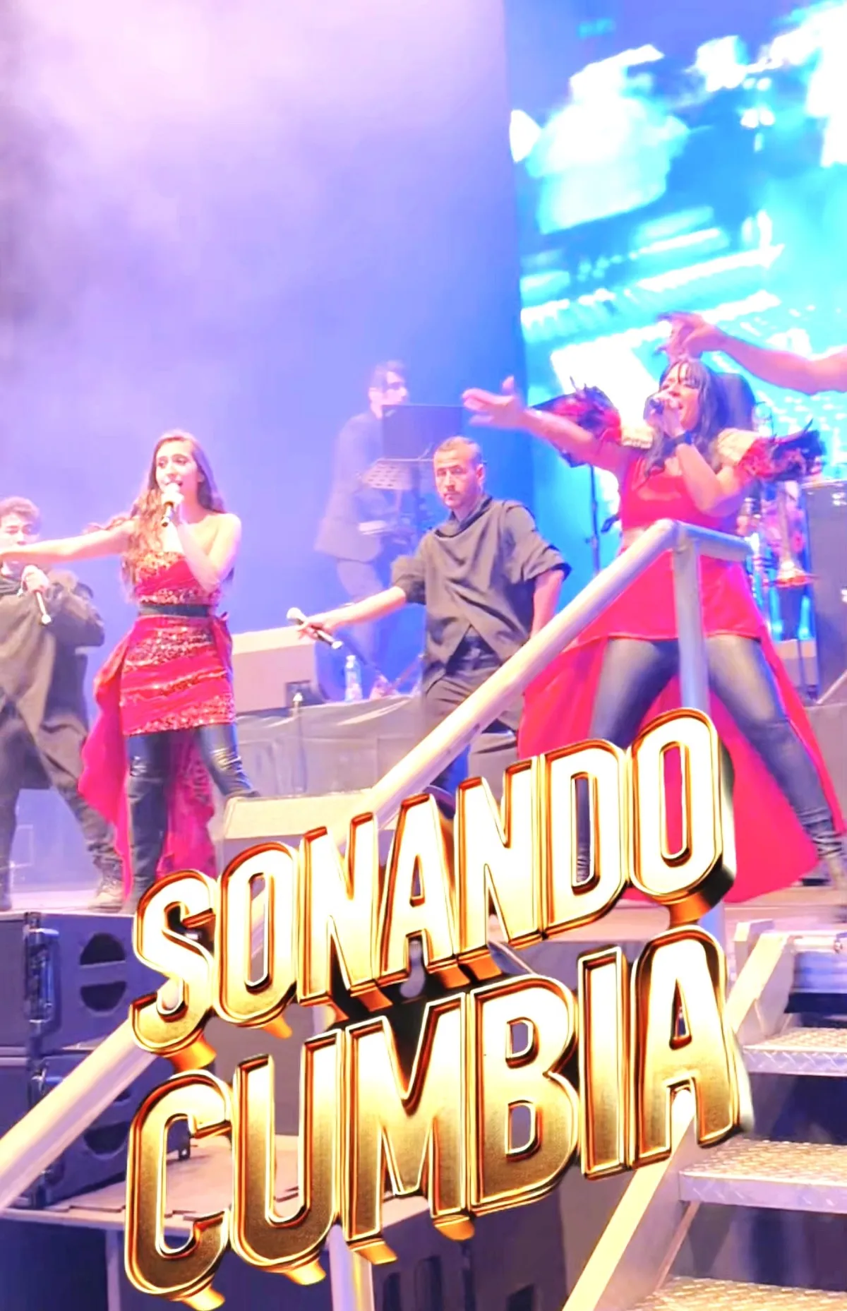 Banner rojo de Amatista Sonando Cumbia